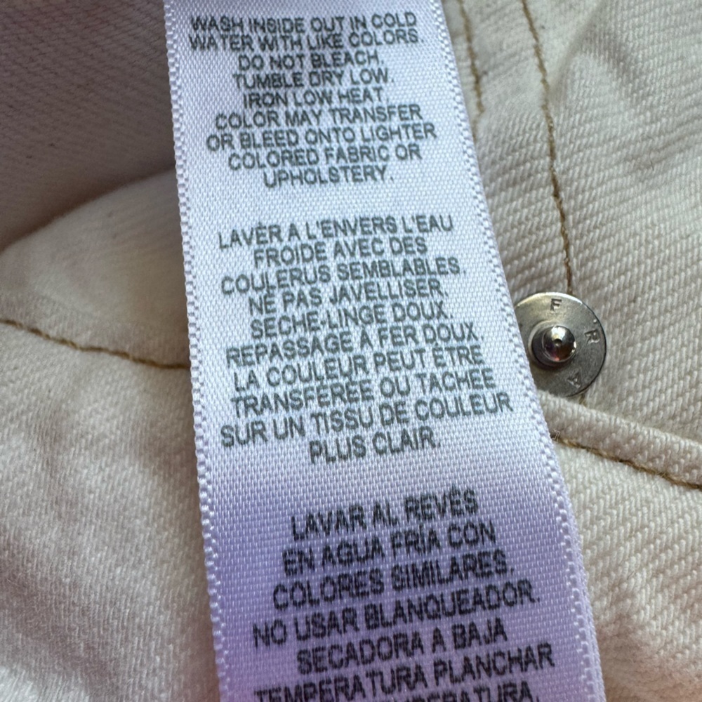 Frame Le Slouch Bermuda Off White Rips Jean Shorts Size 27 NWT - Picture 6 of 9